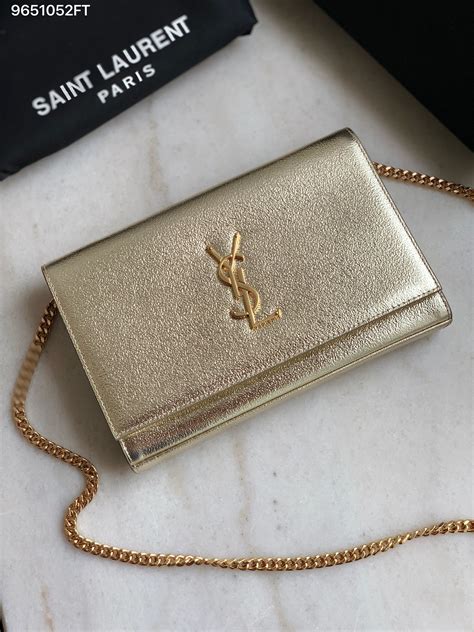 ysl metallic clutch|YSL clutch with chain.